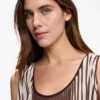 A-line dress with two-tone plissé pleats