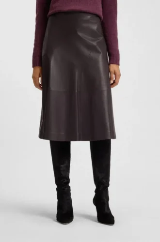 A-line skirt in nappa leather