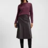 A-line skirt in nappa leather