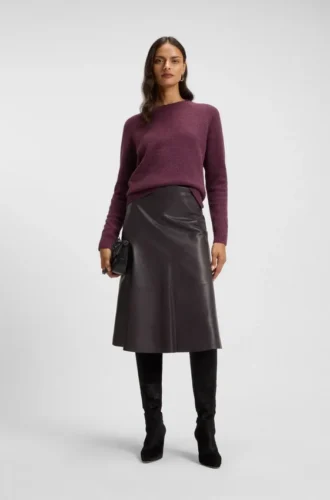 A-line skirt in nappa leather