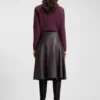 A-line skirt in nappa leather