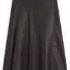 A-line skirt in nappa leather