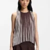 A-line top with two-tone plissé pleats