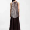 A-line top with two-tone plissé pleats
