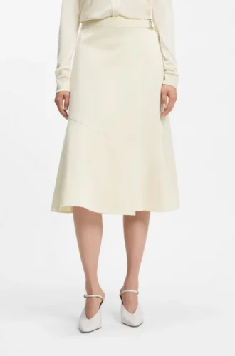 A-line wrap skirt in stretch cotton