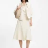 A-line wrap skirt in stretch cotton