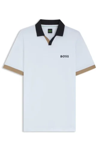 Active colour-blocked slim-fit polo shirt in ripstop fabric
