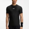 Active Jacquard-stripe slim-fit T-shirt with logo print