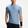 Active Jacquard-stripe slim-fit T-shirt with logo print