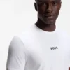Active Jacquard-stripe slim-fit T-shirt with logo print