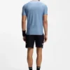 Active Jacquard-stripe slim-fit T-shirt with logo print