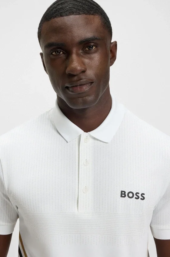 Active moisture-managing slim-fit polo shirt in stretch piqué Active moisture-managing slim-fit polo shirt in stretch piqué