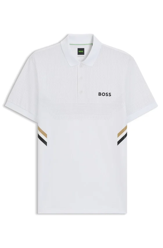Active moisture-managing slim-fit polo shirt in stretch piqué Active moisture-managing slim-fit polo shirt in stretch piqué