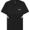 Active moisture-managing slim-fit polo shirt in stretch piqué