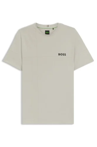 Active moisture-managing slim-fit T-shirt in stretch jersey