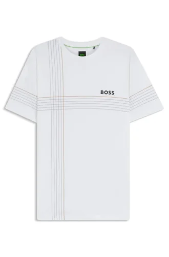 Active moisture-managing slim-fit T-shirt in stretch jersey