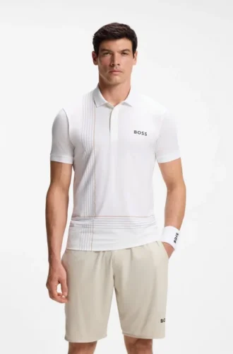 Active quick-dry polo shirt with check artwork