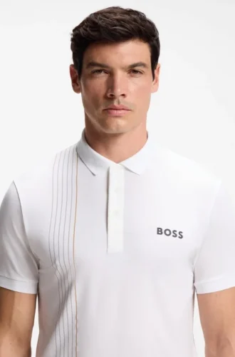 Active quick-dry polo shirt with check artwork