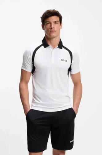 Active Quick-dry slim-fit polo shirt with four-way stretch