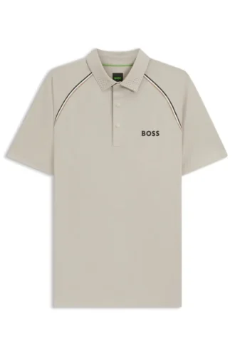 Active signature-stripe polo shirt with odour control