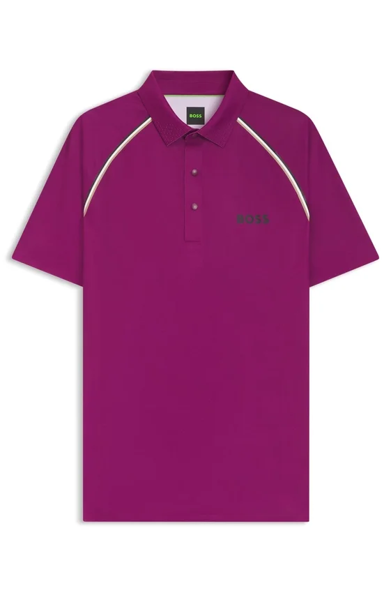Active signature-stripe polo shirt with odour control Active signature-stripe polo shirt with odour control