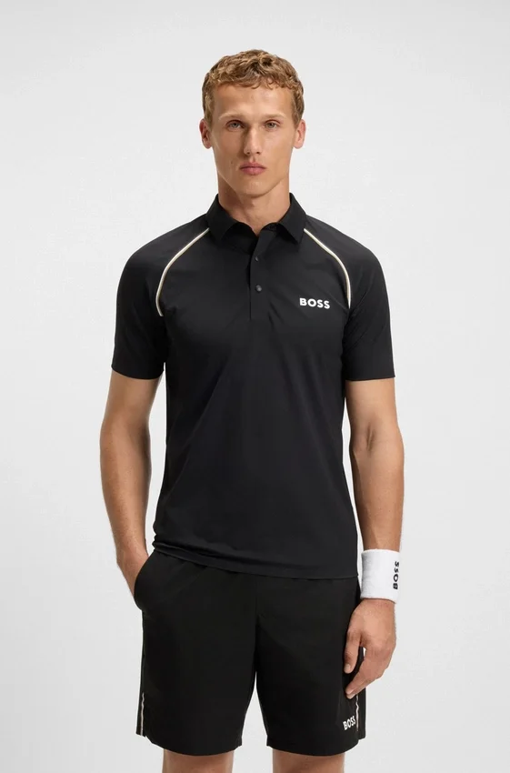 Active signature-stripe polo shirt with odour control Active signature-stripe polo shirt with odour control