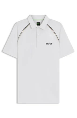 Active signature-stripe polo shirt with odour control