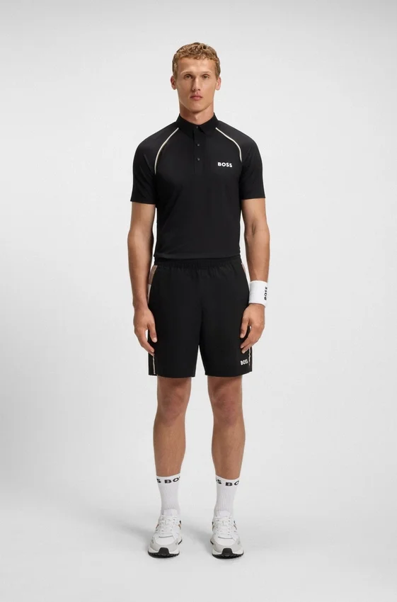 Active signature-stripe polo shirt with odour control Active signature-stripe polo shirt with odour control