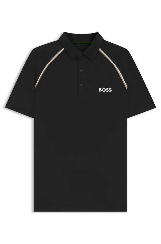 Active signature-stripe polo shirt with odour control Active signature-stripe polo shirt with odour control
