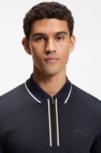 Active Slim-fit polo shirt in moisture-wicking stretch cotton