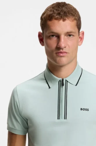 Active Slim-fit polo shirt in moisture-wicking stretch cotton