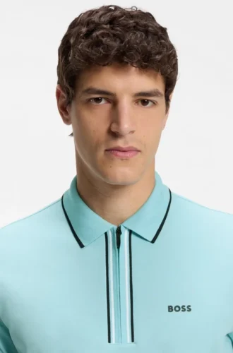 Active Slim-fit polo shirt in moisture-wicking stretch cotton