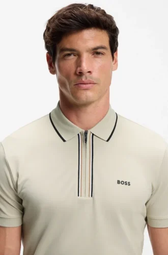 Active Slim-fit polo shirt in moisture-wicking stretch cotton