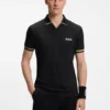 Active slim-fit polo shirt with signature-stripe details