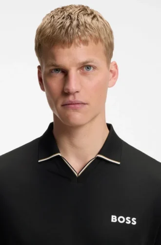 Active slim-fit polo shirt with signature-stripe details Active slim-fit polo shirt with signature-stripe details