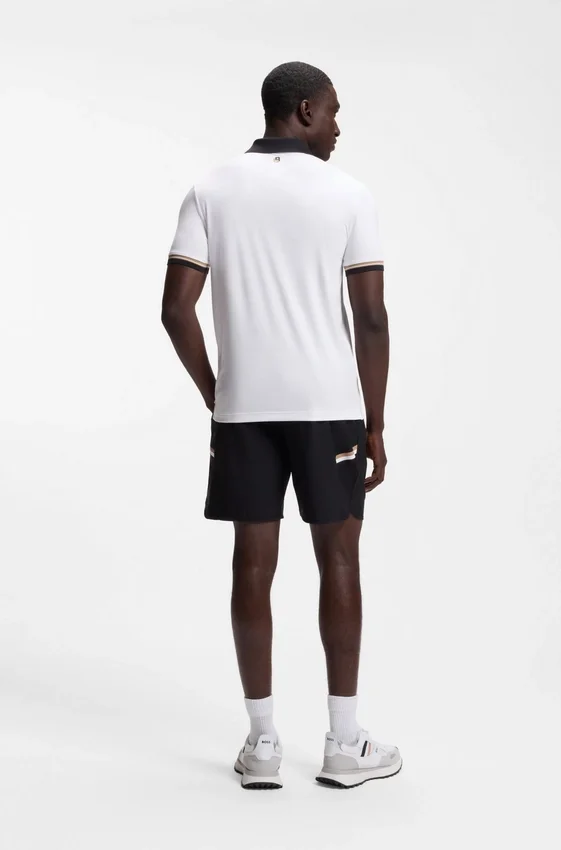 Active slim-fit polo shirt with signature-stripe details Active slim-fit polo shirt with signature-stripe details