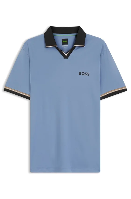 Active slim-fit polo shirt with signature-stripe details Active slim-fit polo shirt with signature-stripe details