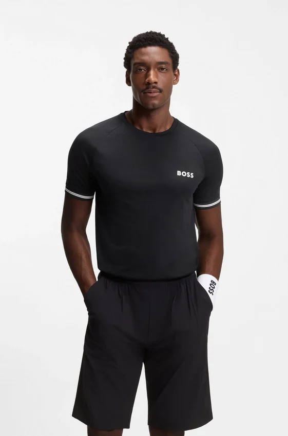 Active slim-fit T-shirt with tennis-ball embossing Active slim-fit T-shirt with tennis-ball embossing