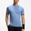 Active slim-fit T-shirt with tennis-ball embossing