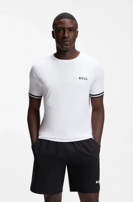 Active slim-fit T-shirt with tennis-ball embossing Active slim-fit T-shirt with tennis-ball embossing