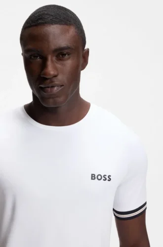 Active slim-fit T-shirt with tennis-ball embossing