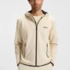 Active stretch-gabardine zip-up hoodie with thermoregulating technology Active stretch-gabardine zip-up hoodie with thermoregulating technology