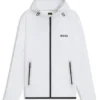 Active stretch-gabardine zip-up hoodie with thermoregulating technology Active stretch-gabardine zip-up hoodie with thermoregulating technology