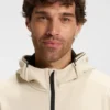 Active stretch-gabardine zip-up hoodie with thermoregulating technology Active stretch-gabardine zip-up hoodie with thermoregulating technology