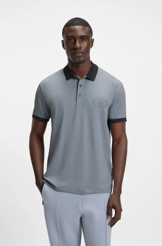 Active-stretch polo shirt in a cotton blend Active-stretch polo shirt in a cotton blend