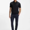 Active-stretch polo shirt in a cotton blend