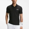 Active Stripe-jersey slim-fit polo shirt with four-way stretch Active Stripe-jersey slim-fit polo shirt with four-way stretch