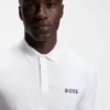 Active Stripe-jersey slim-fit polo shirt with four-way stretch
