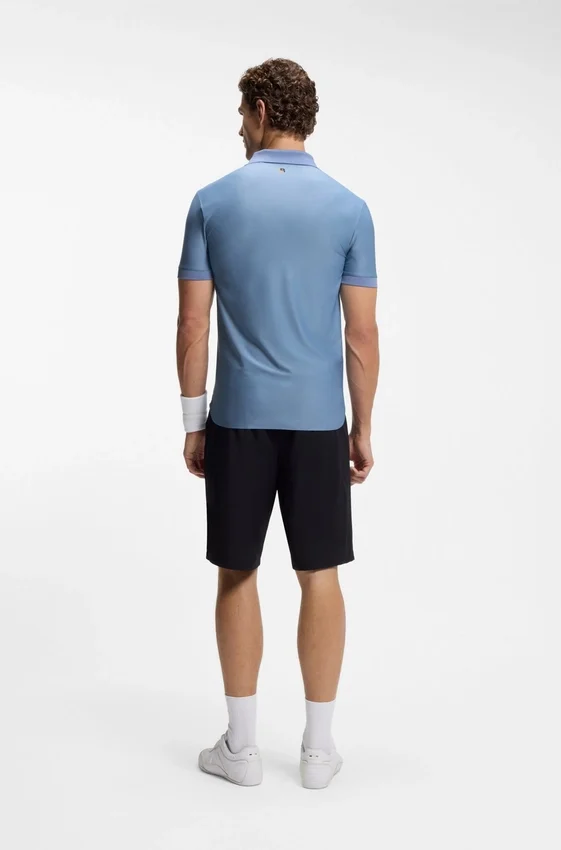 Active Stripe-jersey slim-fit polo shirt with four-way stretch Active Stripe-jersey slim-fit polo shirt with four-way stretch