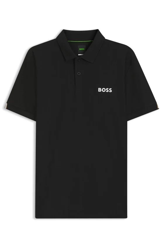 Active Stripe-jersey slim-fit polo shirt with four-way stretch Active Stripe-jersey slim-fit polo shirt with four-way stretch